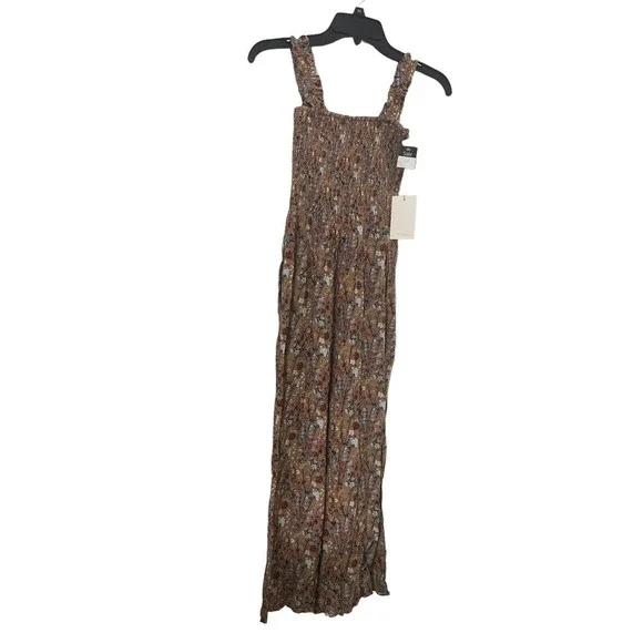 Aritzia Wilfred Chianti floral jumpsuit Sz XXS Smocked Floral‎ Wide Leg